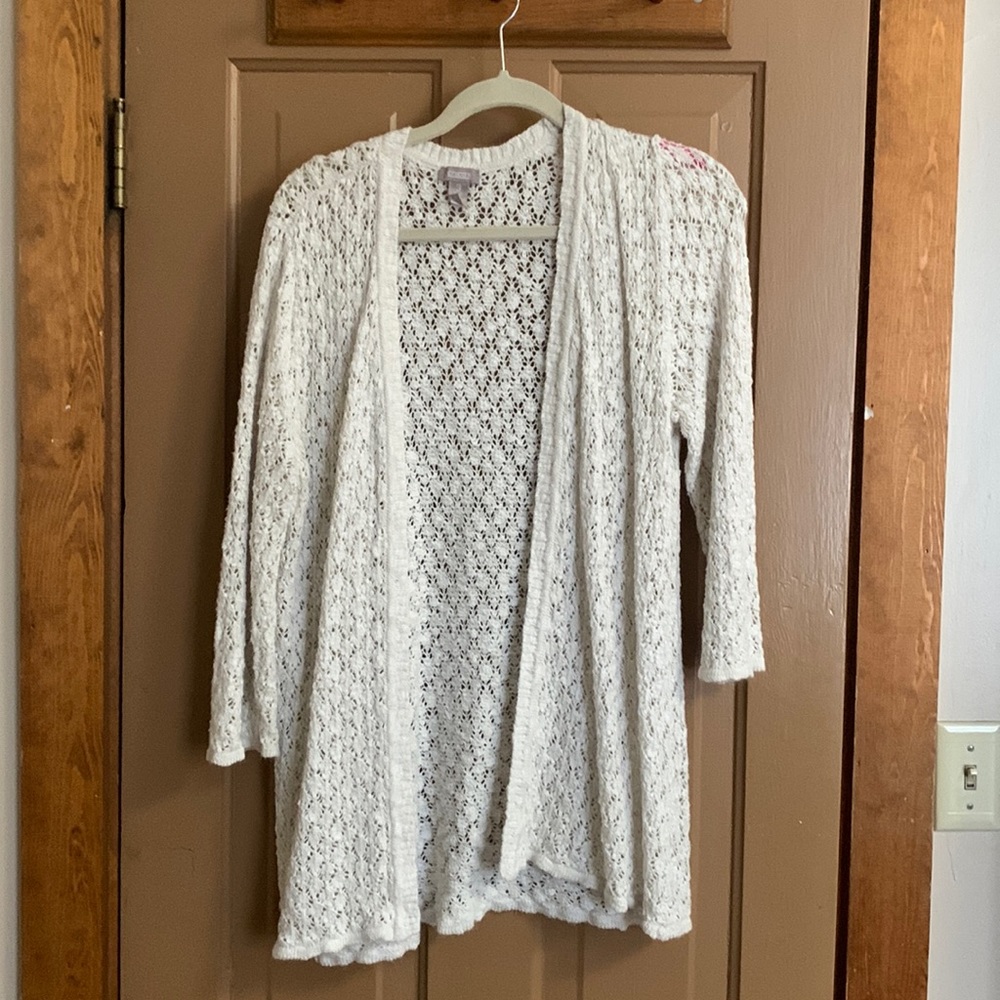 White knit sweater
